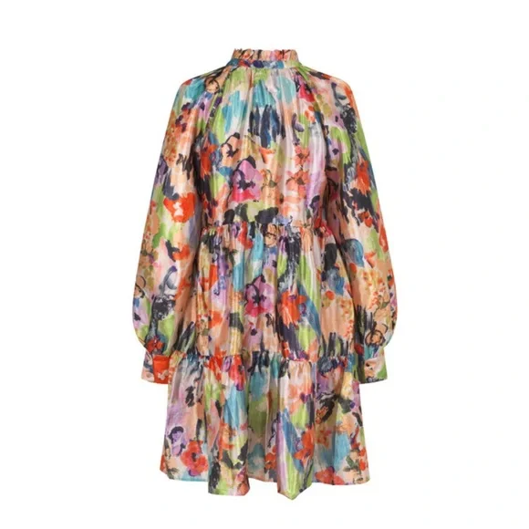 Stine Goya Jasmine Tiered Printed Lamé Mini Dress - Picture 11 of 11